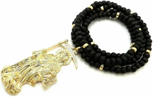 Vista 3 de Shiny Jewelers USA CAJA DE COLGANTE CUBANA CUBANA CUBANA PARA HOMBRE SANTA MUERTE NUESTRA SEÑORA DE LA SANTA MUERTE
