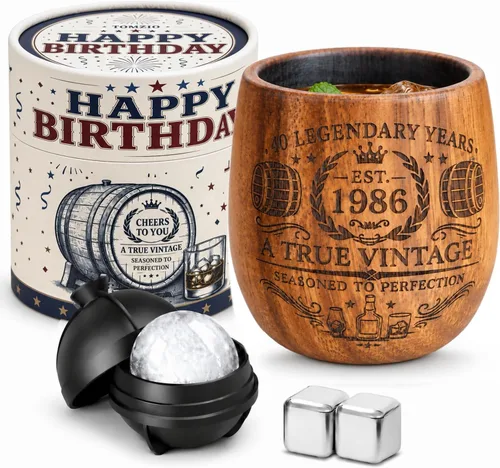 Vista 9 de Regalos de 70 cumpleaños para hombres, juego de vasos de whisky