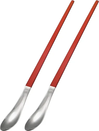 Vista 11 de uxcell Juego de 2 cucharas de mango largo, cucharas de acero inoxidable de 10 pulgadas, cucharas de café para mezclar, bebidas, café (azul dorado)