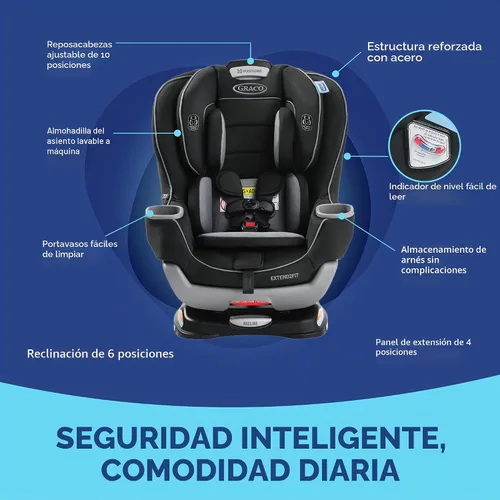 Vista 6 de Graco Extend2Fit Asiento de Auto Convertible, Orientado hacia Atrás y hacia Adelante, Opción de Asiento Orientado hacia Atrás Extendido, Redmond