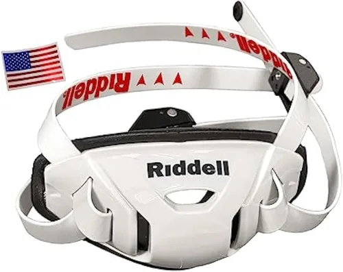 Vista 4 de Riddell SpeedFlex Hard Cup Cam-Loc Chinstrap + calcomanía para casco de la bandera de Estados Unidos