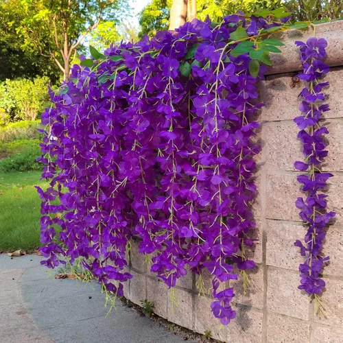 Vista 4 de AITISOR Paquete de 24 guirnaldas artificiales de vid de glicina falsa (3.75 pies), guirnalda colgante de flores de seda para decoración del hogar