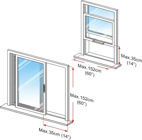 Vista 3 de HOOMEE Sello de ventana deslizante ajustable con tubo para aire acondicionado portátil nuevo 14x36 pulgadas