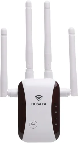 Vista 2 de Extensor WiFi repetidor WiFi amplificador de señal para área de hasta 10000 pies cuadrados y 50 dispositivos, antena WiFi externa x 4, puerto RJ45 x