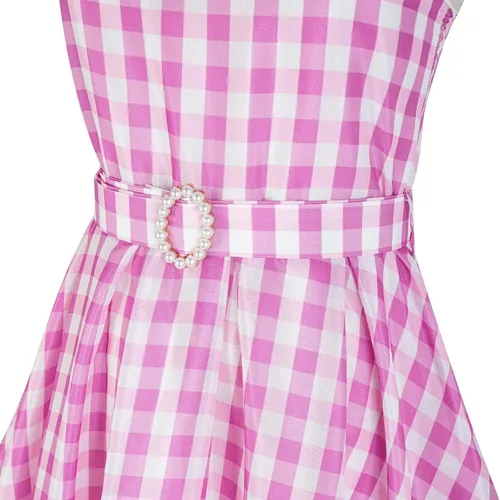 Vista 4 de GZ-LAOPAITOU Girls Pink Cosplay Costume Princess Dress Up Kids Birthday Party Halloween Costume