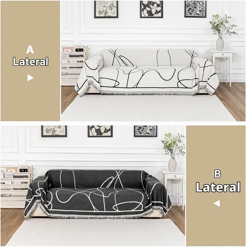 Vista 2 de MEETSKY Funda de sofá para sofá de cojines, protector de muebles de sofá, fundas de sofá de chenilla, fundas de sofá seccional para mascotas, funda