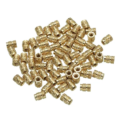 Vista 11 de uxcell Insertos roscados M2, 70 piezas de tuercas moleteadas métricas de latón para plástico, componentes de impresión 3D