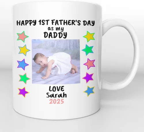 Vista 3 de Taza personalizada para papá por primera vez, taza de café para el primer día del padre, primera vez, regalo para papá nuevo, idea del día
