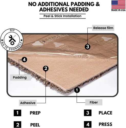 Vista 3 de Smart Squares Easy Street Premium Baldosas de Alfombra Hechas en los Estados Unidos 18x18 Pulgadas, Suavemente Acolchadas, Apariencia Sin Costuras