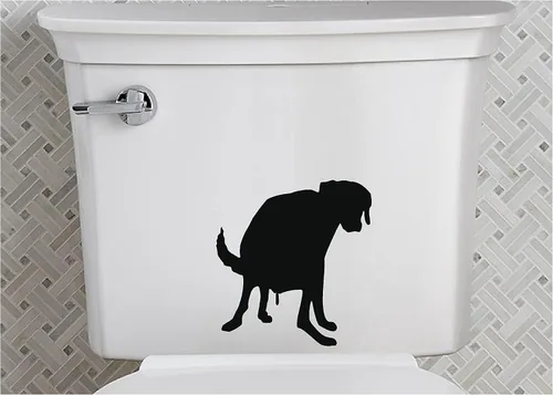 Vista 2 de Calcomanía para cubierta de asiento de inodoro de baño, diseño de caca de perro, divertida decoración del hogar (estilo 1)