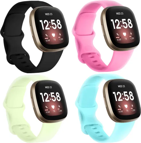 Vista 13 de Dirrelo Bandas compatibles con Fitbit Sense/Versa 3 / Versa 4 / Sense 2, correa deportiva de TPU suave, pulsera de repuesto para mujeres y hombres A