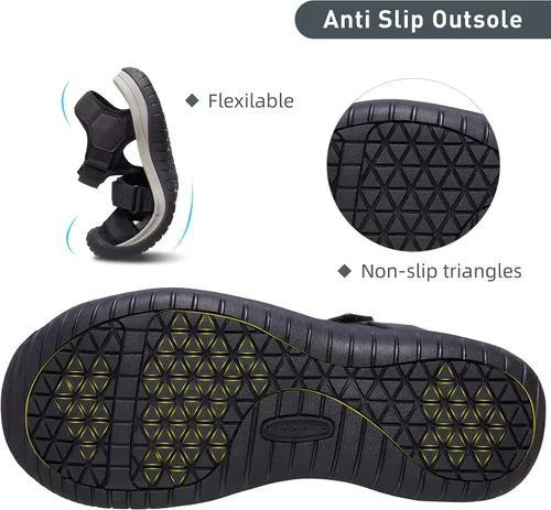Vista 3 de GOLDEN CAMEL Sandalias de senderismo para hombre, impermeables, deportivas, puntera cerrada, sandalias de agua para exteriores, ligeras