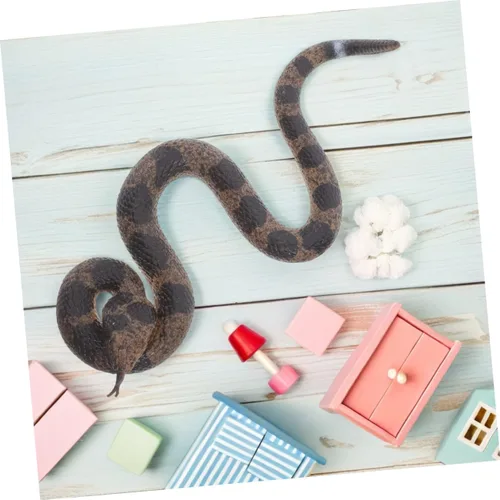 Vista 7 de Abaodam 2pcs Realistic Rubber Snake Lifelike Rattlesnake Figures for Pranks Garden Decor and Halloween Party Props Safe Flexible Material for Pets
