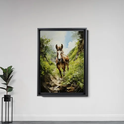 Vista 7 de Abstract Wall Art, minimalist wall art, Minimalist Art, Living Room Art, Decorate the office, donkey in nature print, gift for animal lovers