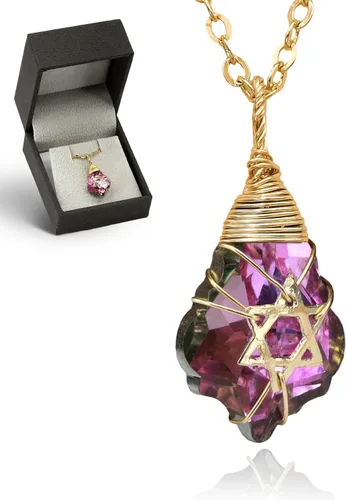 Vista 31 de Collar de estrella de David para mujeres y hombres, collar de estrella judía relleno de oro de 14 quilates, collar de Israel