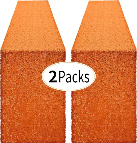 Vista 11 de Pufogu - Camino de mesa de lentejuelas brillantes de 12 x 72 pulgadas para fiestas de cumpleaños, decoración de bodas, despedidas de soltera