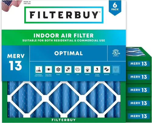 Vista 31 de Filterbuy Filtro de aire MERV 13 de 8 x 14 x 1 pulgadas para defensa óptima contra el humo y la alergia (paquete de 6), repuesto de filtros
