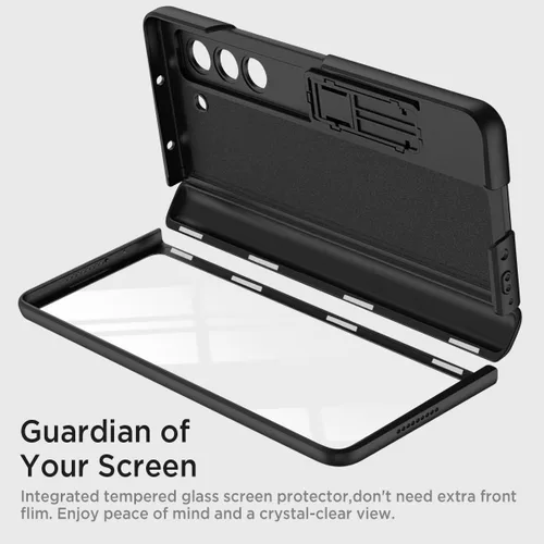 Vista 4 de Miimall Funda compatible con Samsung Galaxy Z Fold 5, [bisagra magnética de protección completa] [protector de pantalla integrado]
