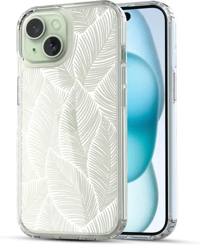 Vista 23 de RANZ Funda para iPhone 15, serie antiarañazos, a prueba de golpes, transparente de policarbonato duro + funda protectora de TPU para iPhone 15