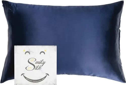 Vista 7 de Smily - Funda de almohada de seda 100% pura de morera 22Momme de grado 6A, refrescante y transpirable, juego de funda de almohada de seda