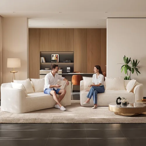 Vista 4 de OUYESSIR Sofá modular de gran tamaño de 111 pulgadas para sala de estar, sofá moderno de felpilla de lujo de 4 plazas, asiento extra profundo, sofá