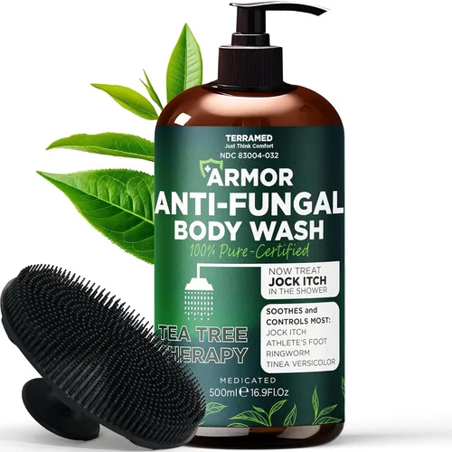 Vista 12 de Gel de baño antifúngico con aceite de árbol de té y aceite de limón Jabón antifúngico de 1% tolnafato ayuda a combatir la tiña, la picazón fornal