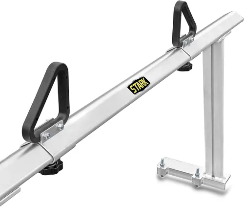 Vista 4 de Stark USA estante universal para camioneta extensible de aluminio, estante de escalera para camioneta pick up, para contratista, para tubos, sin