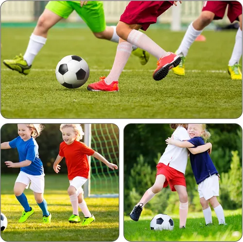 Vista 6 de FPAKDH 2 pares de calcetines de fútbol para niños de 5 a 12 años transpirables para entrenamiento deportivo, calcetines de fútbol para niñas y niños