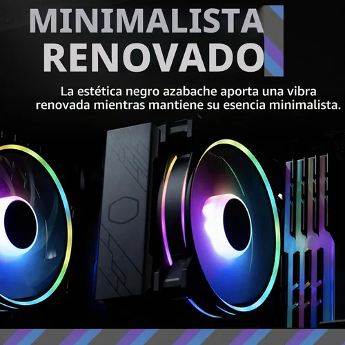 Vista 16 de Cooler Master Hyper 212 Halo Black enfriador de aire para CPU, ventilador PWM Halo² de 120 mm, ARGB de doble bucle, cubierta superior de aluminio, 4