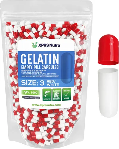 Vista 39 de XPRS Nutra Cápsulas vacías tamaño 3 – 1000 cápsulas vacías de gelatina – Pastillas de relleno de cápsulas de bricolaje – Tapa de gel de píldora