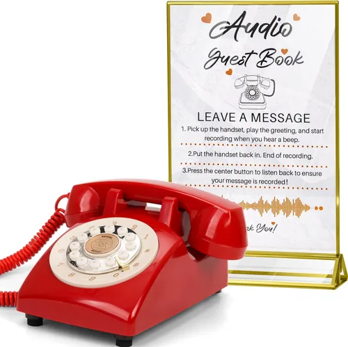 Vista 8 de Libro de invitados de audio, teléfono de boda, mensajes de audio personalizados de memoria de 32 GB, volumen ajustable, con función de repetición