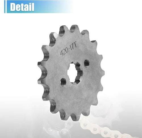 Vista 6 de X AUTOHAUX 1 juego de 420 estilo 17 dientes 0.669 in ID motocicleta piñón delantero motor apto para motocicleta 50cc 70cc 110cc 125cc motocicleta