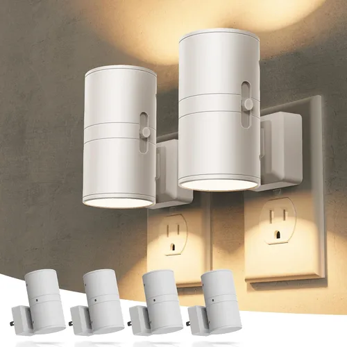 Vista 10 de Briignite - Luces nocturnas led enchufables, 3CCT, sensor de anochecer a amanecer, de 3000 K, regulable para pasillo, dormitorio, escalera, paquete