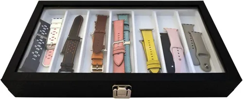 Vista 8 de Caja de almacenamiento de cuero organizador para correas y accesorios de Apple Watch