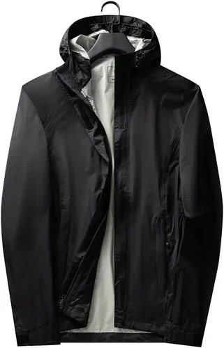 Vista 2 de Chubasquero ligero para mujer, rompevientos con capucha impermeable para exteriores