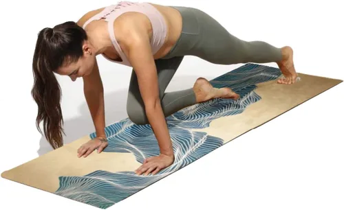Vista 8 de Shakti Warrior Tapete de yoga plegable de goma natural para viajes, tapete antideslizante ecológico de alta calidad, ideal para yoga, pilates