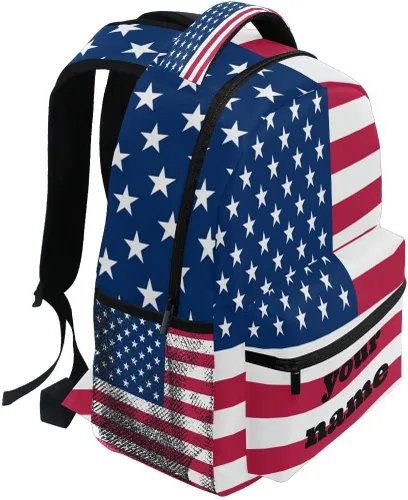 Vista 2 de Nander Mochila de viaje para la escuela, mochila de hombro para laptop, mochila universitaria para mujeres, hombres, niños y niñas, Bandera