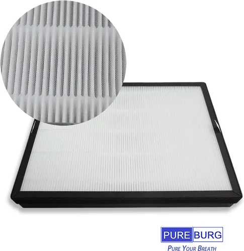 Vista 4 de PUREBURG Filtro de repuesto compatible con purificador de aire TaoTronics TT-AP007, 2 unidades de carbón activado HEPA H13 2 en 1 4 etapas