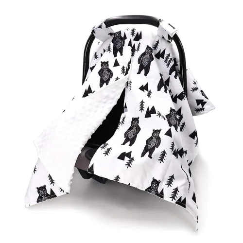Vista 14 de TANOFAR Funda para Asiento de Coche para Bebé, Toldo para Asiento de Coche con Apertura Peekaboo para Bebés, Toldo Suave y Transpirable para Hoja
