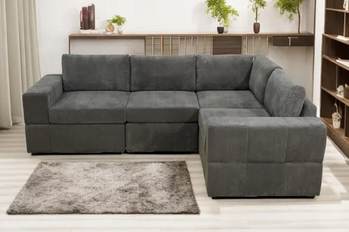 Vista 3 de A Ainehome Sofá seccional, juego de sofá de 4 asientos para sala de estar, sofá en forma de L, juegos de muebles seccionales para sala de estar