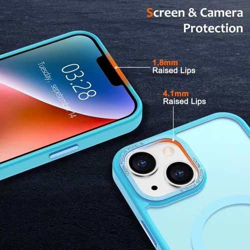 Vista 859 de Anuck - Funda magnética para iPhone 11 compatible con MagSafe, carcasa trasera mate translúcida dura, borde de TPU, delgada, resistente a impactos