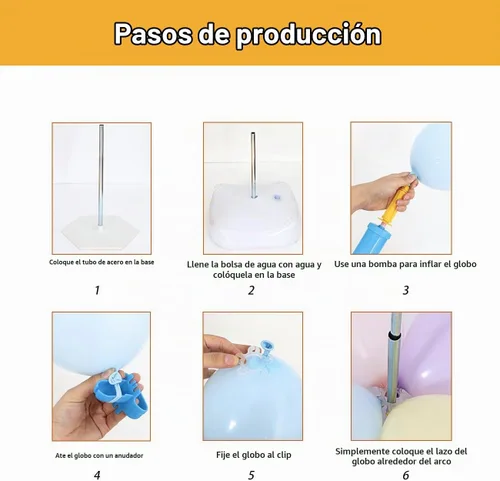 Vista 6 de Kit de arco de globos con base, soporte de arco de globos ajustable de 9 pies de altura y 10 pies de ancho, marco de arco de globos, soporte
