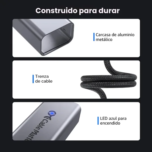 Vista 5 de Cable Matters - Adaptador USB C a Ethernet de 5 Gb, 5 Gigabit Ethernet a USB C Ethernet de 5000 Mbps a USB C, compatible con USB4, Thunderbolt