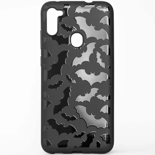 Vista 15 de Funda de teléfono negra mate compatible con Samsung Galaxy Note 10 4G 2019 – Funda protectora de goma delgada con diseño de murciélagos, diseño