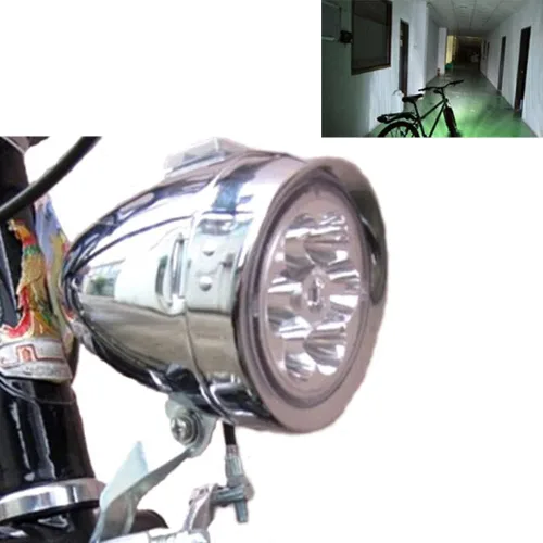 Vista 10 de Brillante 6 LED de metal Shell luz delantera para bicicleta faro retro bicicleta cabeza lámpara clásica vintage noche seguridad ciclismo niebla faro