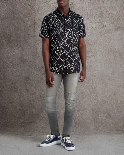 Vista 5 de KARL LAGERFELD Mens Geometric Print Short Sleeve Shirt