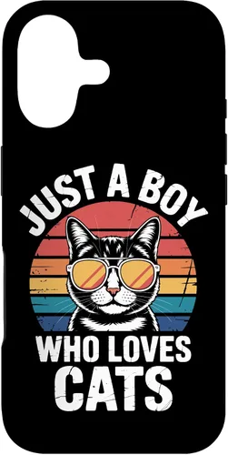 Vista 32 de Just A Boy Who Loves Cats Feline Enthusiast Pet Cat Parents Case for iPhone 16