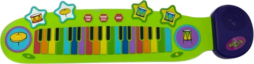 Vista 3 de MUKIKIM Jr Piano and Drum Duo - Piano flexible portátil y almohadilla de batería juguete para niños a partir de 3 años. Juego educativo