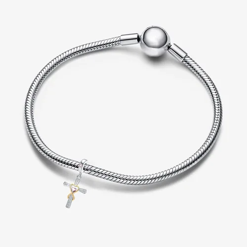 Vista 2 de Abalorio colgante religioso con dije de cruz con Dios, todas las cosas son posibles, se adapta a pulseras Pandora