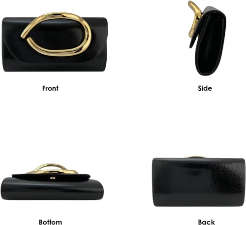 Vista 5 de MYHOZEE Bolso de mano para mujer, de cuero vegano, formal, elegante, para boda, bolso de mano de moda, con asa dorada